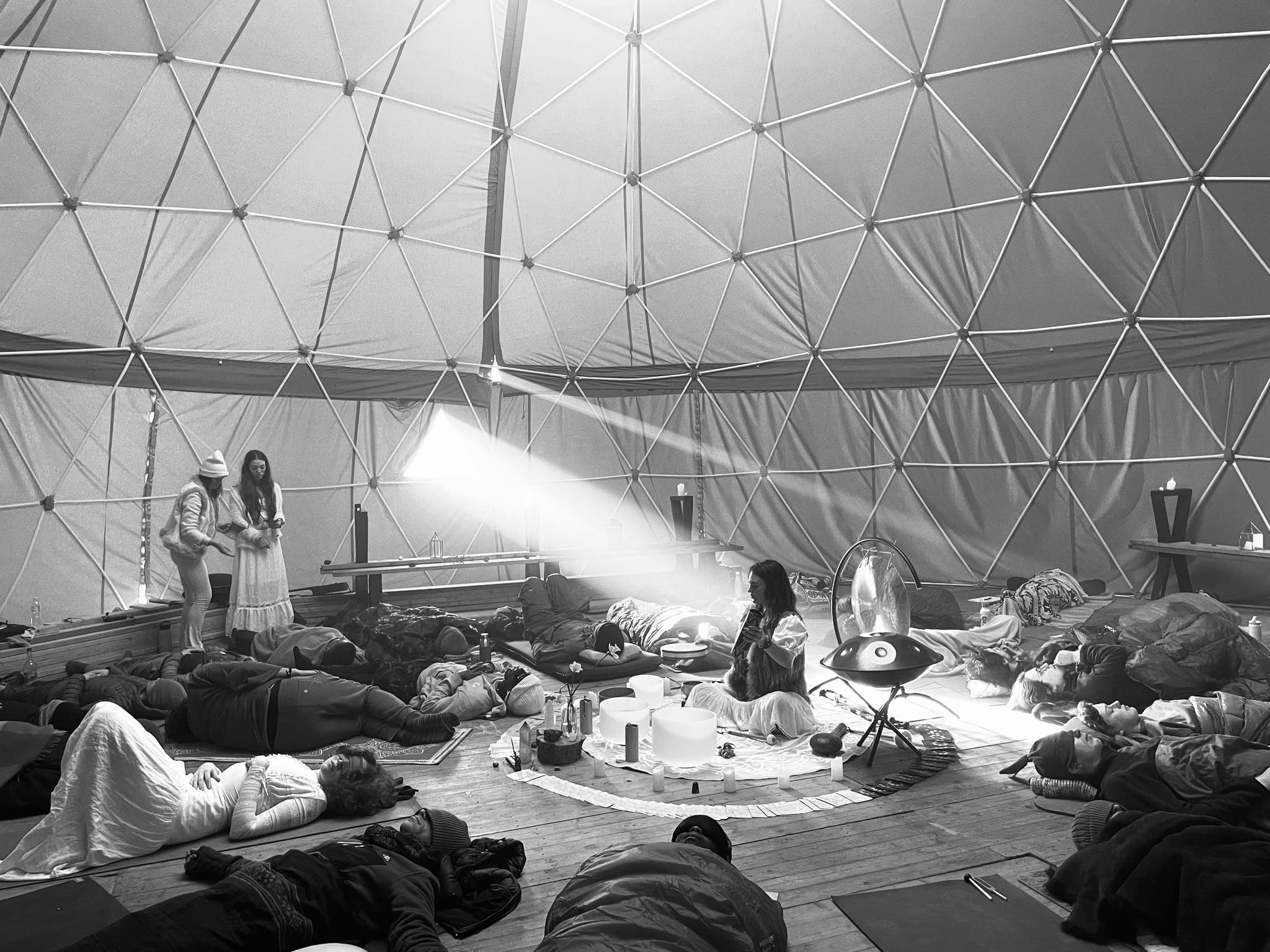 In the geodome 